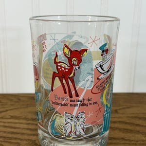 Vintage Disney 100 Years of Magic Glass Tumbler | Bambi Dumbo Pinocchio Mickey | Share a Dream Come True McDonald’s Collector Cup