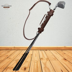 Handmade Leather Golf Club Carrier Sleeves Bag with Shoulder Strap, Best Christmas Gift