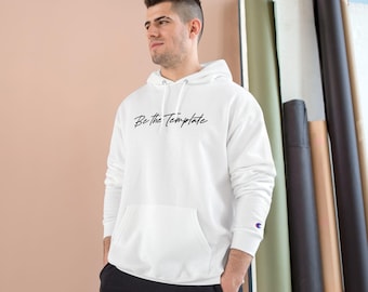 Be the Template Hoodie | Minimal Script Logo, White Pullover