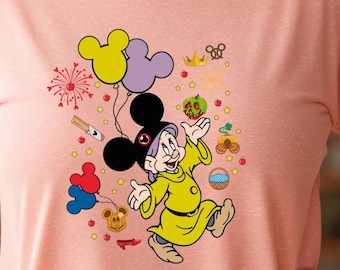Dopey Dwarf Shirt Disney Tee: Snow White and Mickey Ears Theme, Soft Cotton Blend (Kids to Adults, Gift Idea)