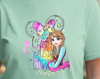 Disney Anna Shirt Watercolor Tee: Princess Inspired Design, Soft Cotton Blend | Kids to Adults, Personalized Gift, Family Matching