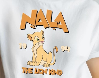 Camiseta Disney de Nala, el Rey León: Diseño inspirado en el personaje - Tela de algodón suave, ropa informal para toda la familia, tallas XS a XXL