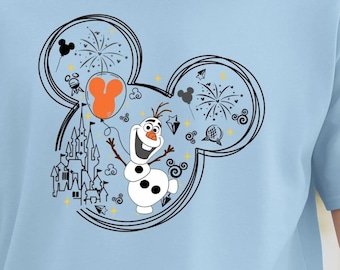 Frozen Olaf Shirt Disney Tee, Winter Theme (Unisex S-3XL, Soft Cotton, Personalized Options Available)