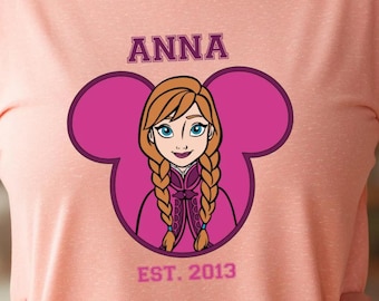 Princess Anna Shirt Disney Tee: Frozen Character Graphic - Soft Cotton, Family Matching, Personalized Gift Idea