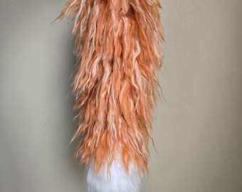 Acrylic Yarn Orange and White Therian Cat Tail