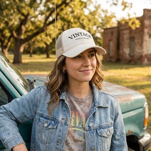 Raised in the 90s Hat, Vintage Trucker Cap, 90s Kid Embroidered Hat, Retro Snapback, Nostalgia Gift, Unisex Mesh Back Hat