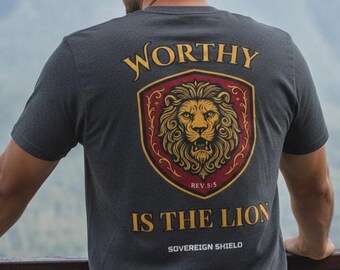 Worthy Is The Lion Unisex T-Shirt - Inspired by Revelation 5:5, Christian clothing, Gift for Husband, Gift for Men, Gift for him, Bold Guy