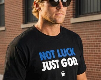 Not Luck Just God Shirt, Christian Streetwear, Aesthetic Christian, Faith Based Tee, Proverbs 16:33 Gift, gift for him, Modern Christian
