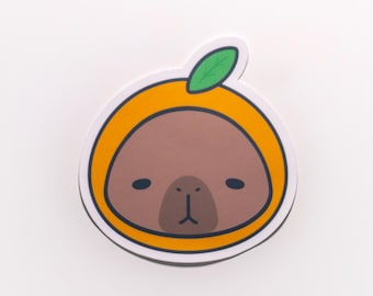 Orange Capybara Sticker | Weatherproof Vinyl Sticker | Laptop, Notebook, Planner, Journal, Switch, Water Bottle Decal