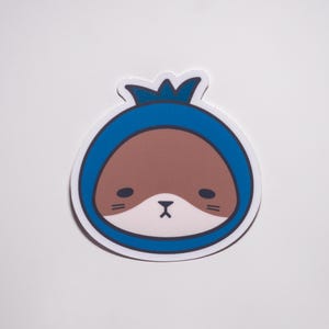 Blaubeer Otter Aufkleber | Wetterfester Vinyl-Aufkleber | Laptop, Notebook, Planer, Journal, Switch, Wasserflasche Aufkleber