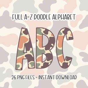 Old School Duck Camo-alfabet - Digitale lettertypen - Camo-lettertypeletters