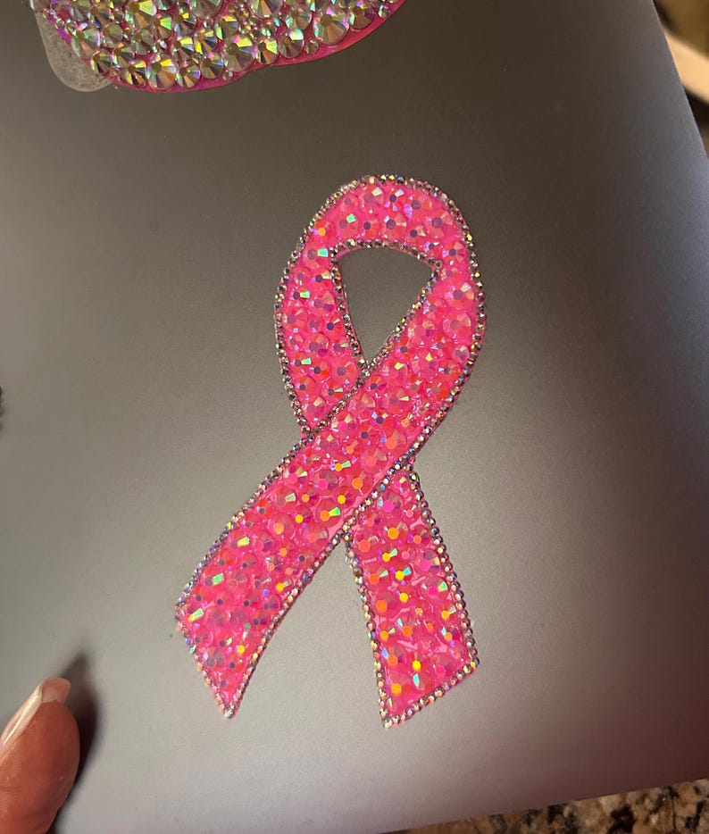 Breast Cancer Awareness Ribbon Decal - Breast Cancer Decal - Rhinestone ...