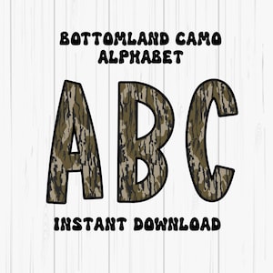 Bottomland Camo Alphabet - Polices numériques - Lettres camouflage