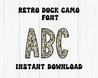 Alfabet Old School Duck Camo - Czcionki cyfrowe - Litery w kamuflażu