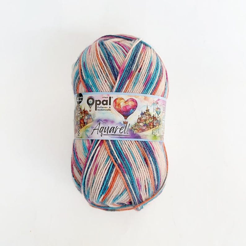 1 piece 100g Opal Aquarell 4 ply Wool Knitting Sock Yarn 11536