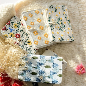 Lotus Yarns Durable Circular Knitting Needle Storage Case with 13 Cotton Fabric Organized Pockets