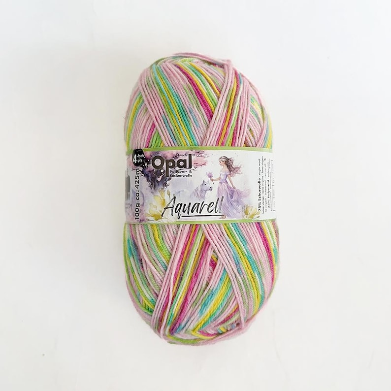 1 piece 100g Opal Aquarell 4 ply Wool Knitting Sock Yarn 11534