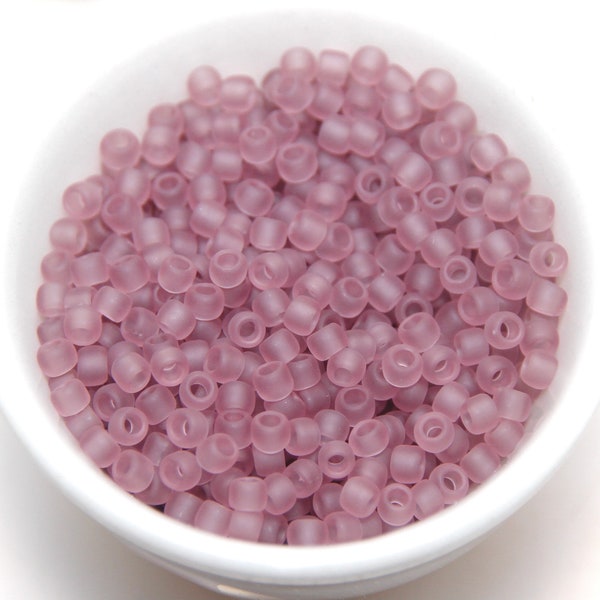 TOHO Size 8 Japanese Glass Seed Beads Amethyst Light Transparent Frosted 10 gm Bag