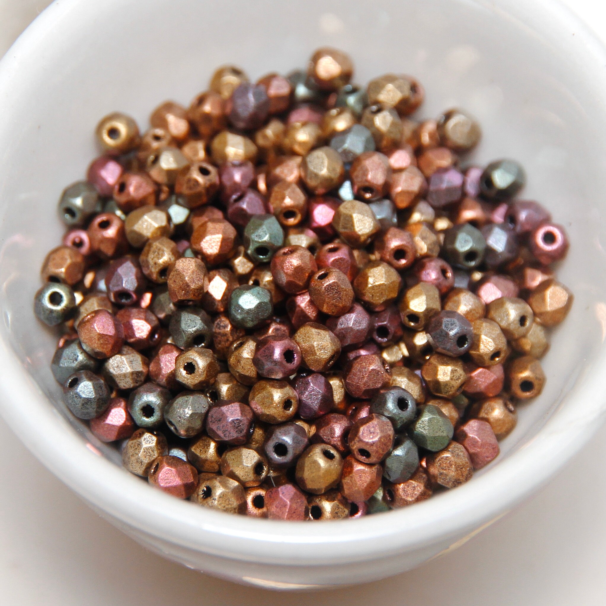 Metallic Rainbow Coat Mixed 3mm Fire Polished Crystal x 20 Beads