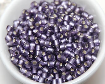 TOHO Size 8 Japanese Glass Seed Beads Tanzanite Light Silver Lined 10gm Bag