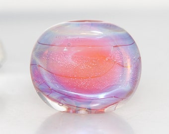 Lustre Pink Shimmer Lampwork Glass Bead