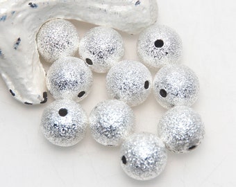 Silver Stardust Hollow 10mm x 5 Perles