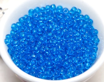 TOHO Size 8 Japanese Glass Seed Beads Aqua Blue Transparent 10 gm Bag