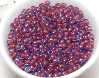 TOHO Size 8 Japanese Glass Seed Beads Round Sapphire Light Hyacinth Lined 10gm Bag