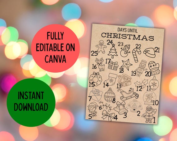 Countdown to Christmas Digital Download Template