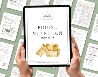 Guia de Estudo sobre Nutrição Equina | Alimentação e Dieta para Cavalos em PDF | Anotações do Estudante de Veterinária | Ciência Equina para Imprimir
