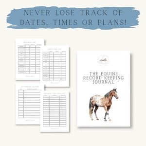 The Equine Record Keeping Journal | PDF & Printable | Horse Management ...