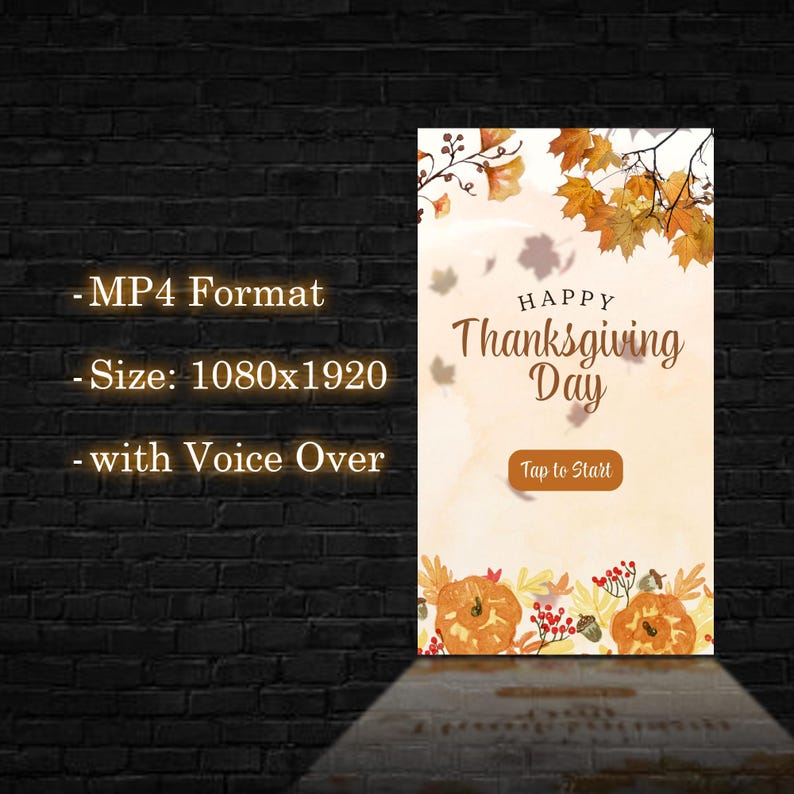 Touch to Start Photobooth Animation Thanksgiving Magic Mirror Fall ...