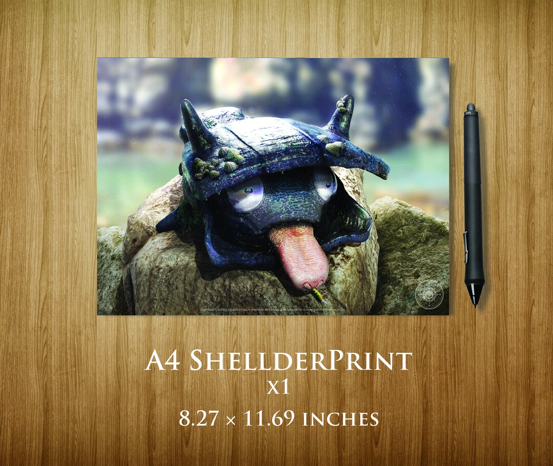 Shellder Print (A4) - Realistic Pokémon Art Print - Pokémon Zoology ...