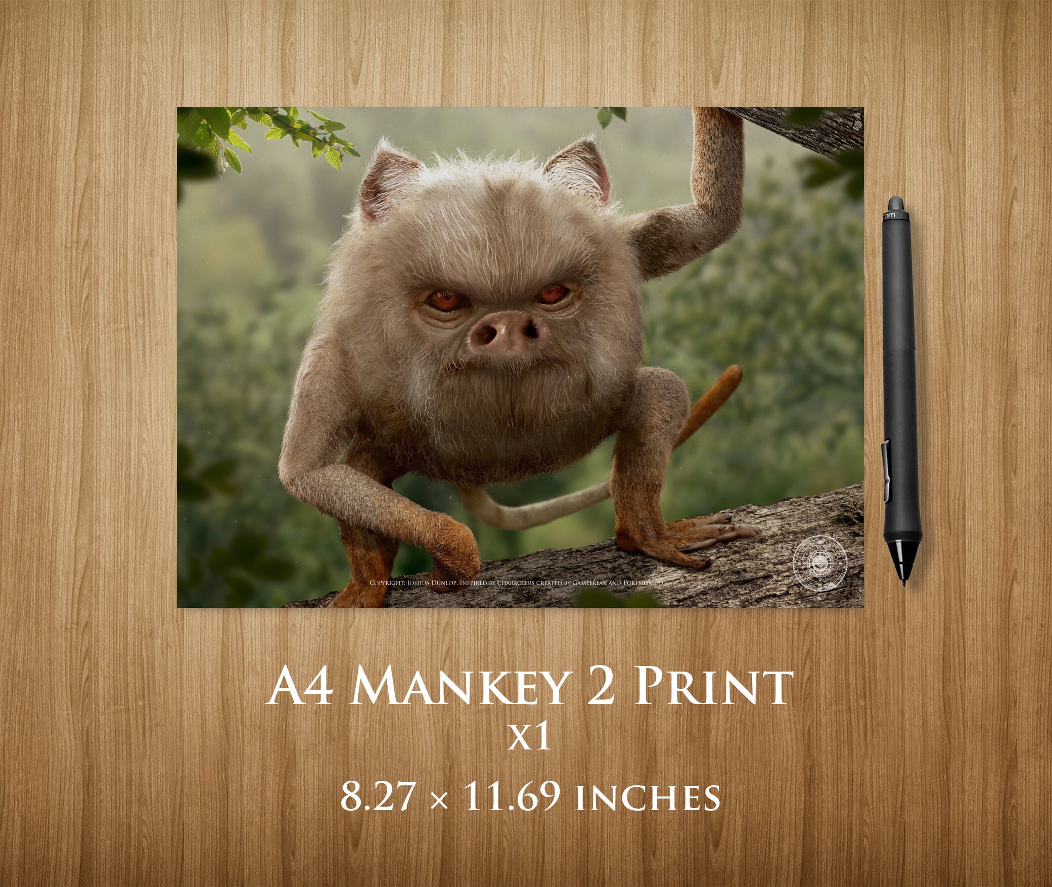 Mankey 2 A4 Print - Etsy Israel