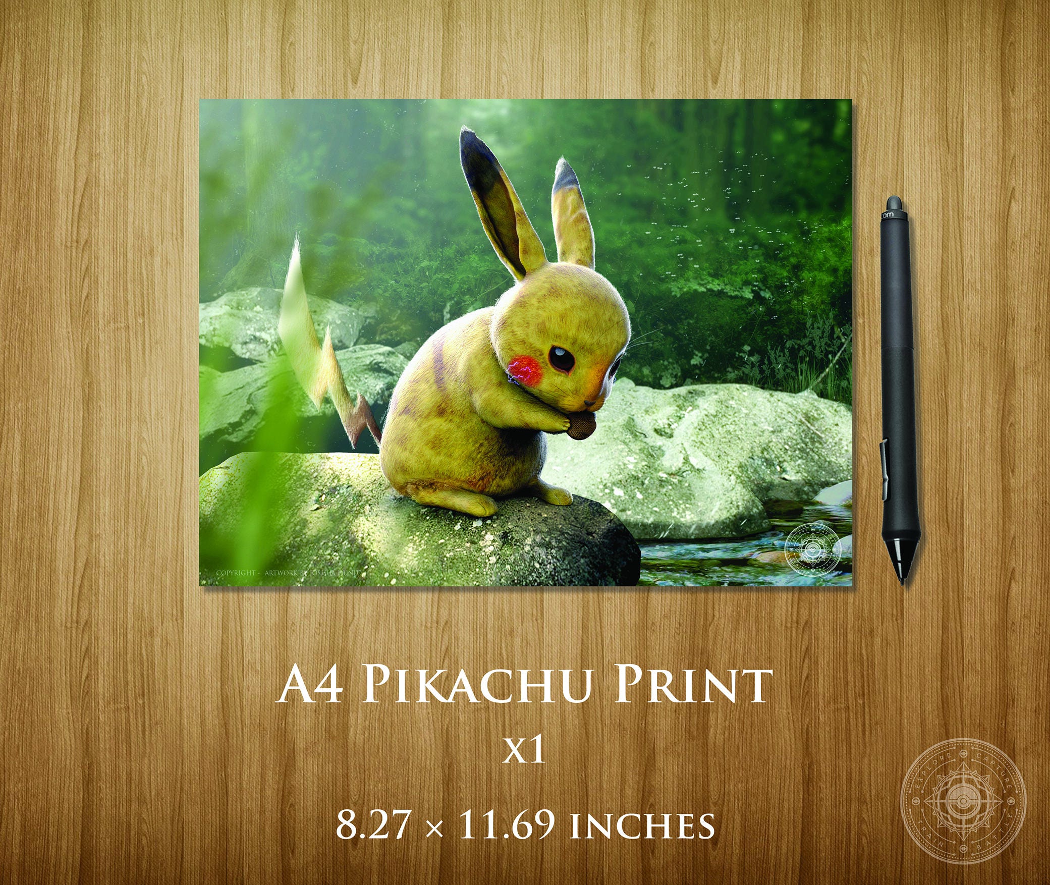 Pikachu A4 Print - Etsy UK