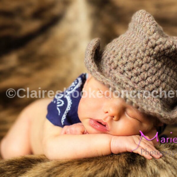 Baby Cowboy Hat, brown Fedora hat, fabulous newborn photography prop, cute baby gift