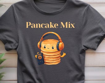 Kawaii Pancake T-Shirt: Funny Breakfast Music Lover Graphic Tee