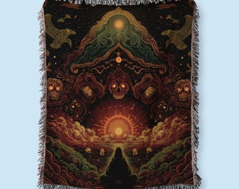 Manta psicodélica cósmica - Arte celestial psicodélico - Decoración espacial mística para el hogar