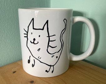 Joyous cat mug designed by Mini McG