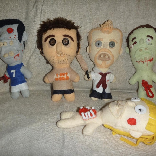 RESERVED LISTING Shaun, Ed and Zombies - Shaun of the Dead set 19cm