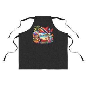 Trinidad-inspirierte Schürze, Kochgeschenk für die Karibik, Tropisches Regenbogen-Design, Island Vibes Küchengeschirr