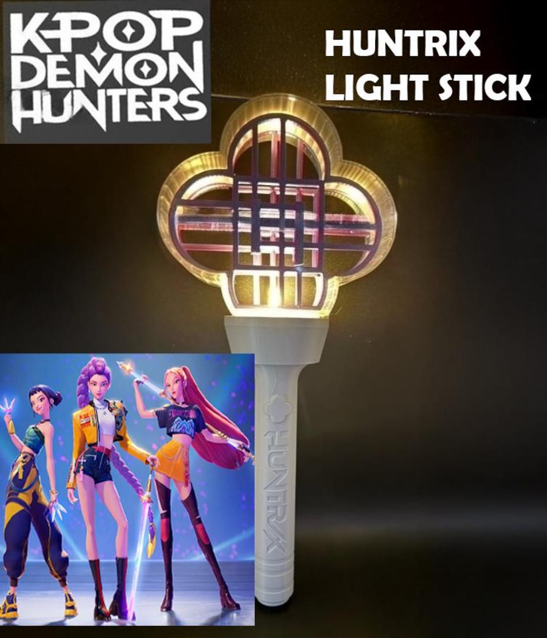 Kpop Demon Hunters Lightstick Huntrix & Saja Boys Fan Wand