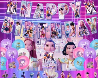 KPOP デーモンハンター 誕生日パーティーデコレーション | アニメテーマ