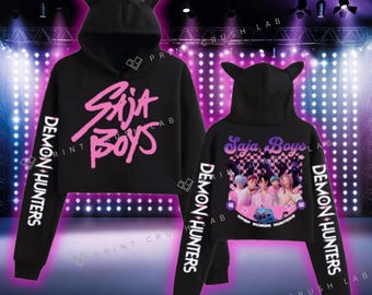 KPOP デーモンハンター クロップトップ パーカー、グラフィック スウェットシャツ、ストリートウェア