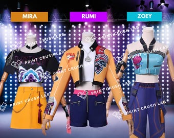 KPop デーモンハンター ハントリックス コスチューム • 女の子＆ティーンズ コスプレ衣装 • ステージ衣装