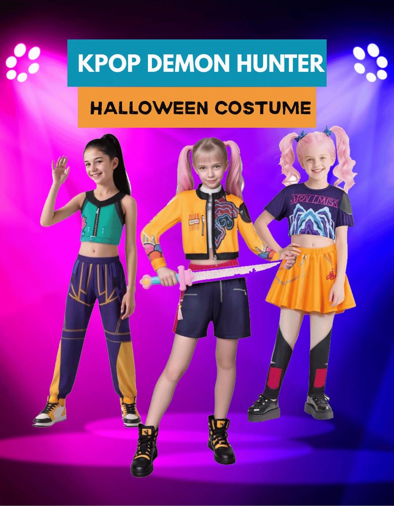 Girls' Kpop Demon Hunter Costume Halloween Role Play Outfit Etsy