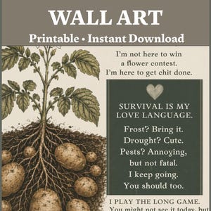 Funny Potato Wall Art | Vintage Botanical Kitchen Poster
