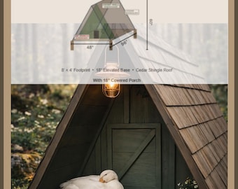 A-Frame Duck House Plans | 8x4 Beginner Woodworking Blueprint (PDF Download)