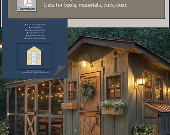 Kurnik DIY 6x8, projekt 8x12 (do pobrania natychmiast) | Plany budowy kurnika dla średnio zaawansowanych