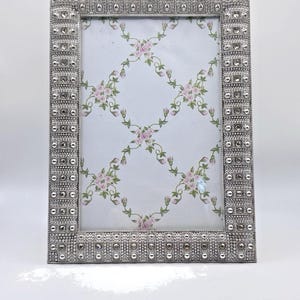 Silver And Crystal Vintage style Cottage Wedding Romance Paris Photo Frame 4x6